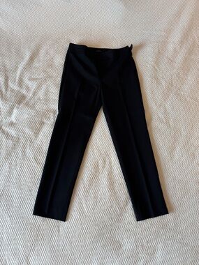 Talbots Pants Women’s Black Chatham Ankle Side Zip Flat Front Cotton Stretch 8